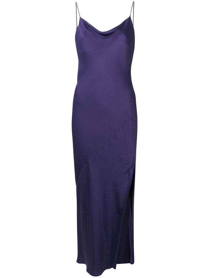 Theory Draped Back Maxi Dress - Pink & Purple