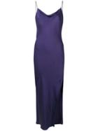 Theory Draped Back Maxi Dress - Pink & Purple