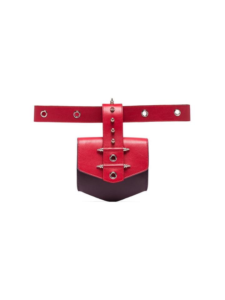 Okhtein Red Rodhawk Belt Bag With Studs