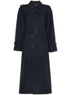Burberry Restored 1980s Belted Double-breasted Trench Coat - Blue