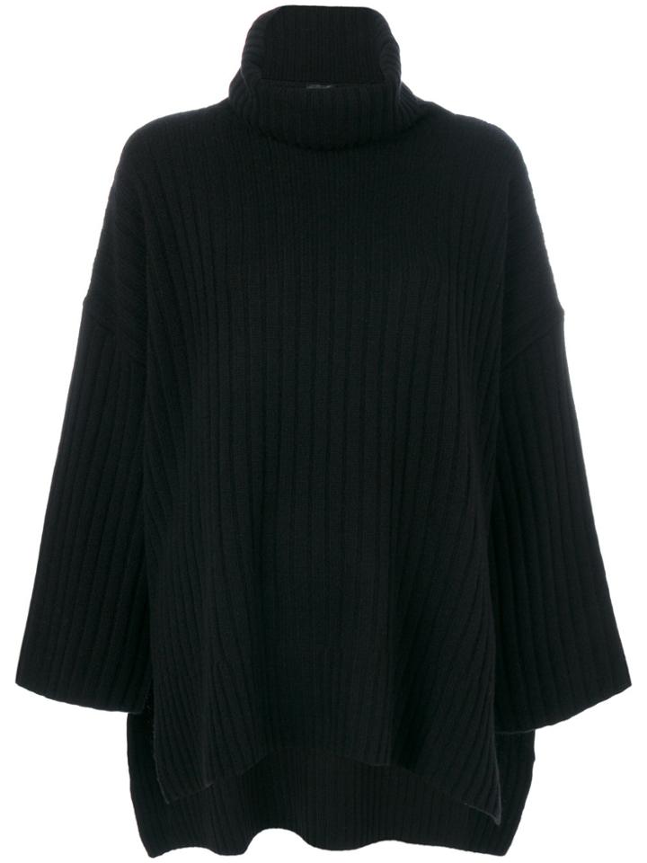 Joseph Oversized Roll Neck Jumper - Black