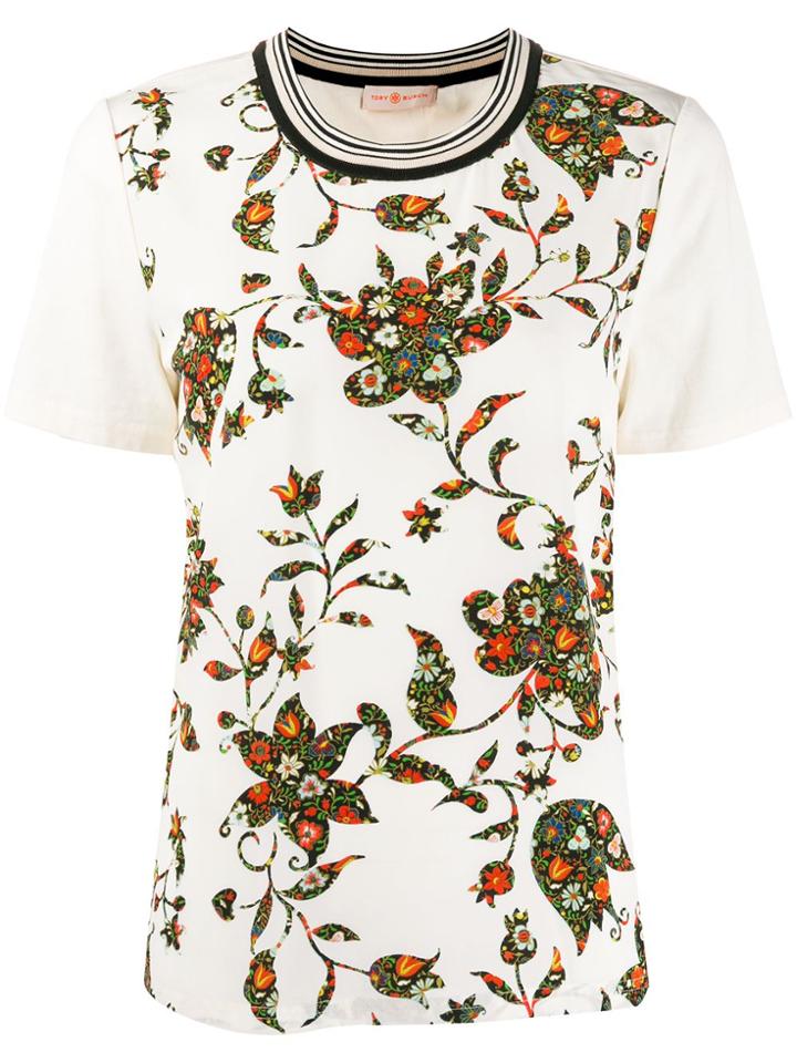 Tory Burch Floral Print T-shirt - Neutrals