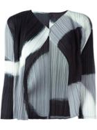 Pleats Please By Issey Miyake Abstract Pattern Cardigan, Women's, Size: 3, Black, Polyester