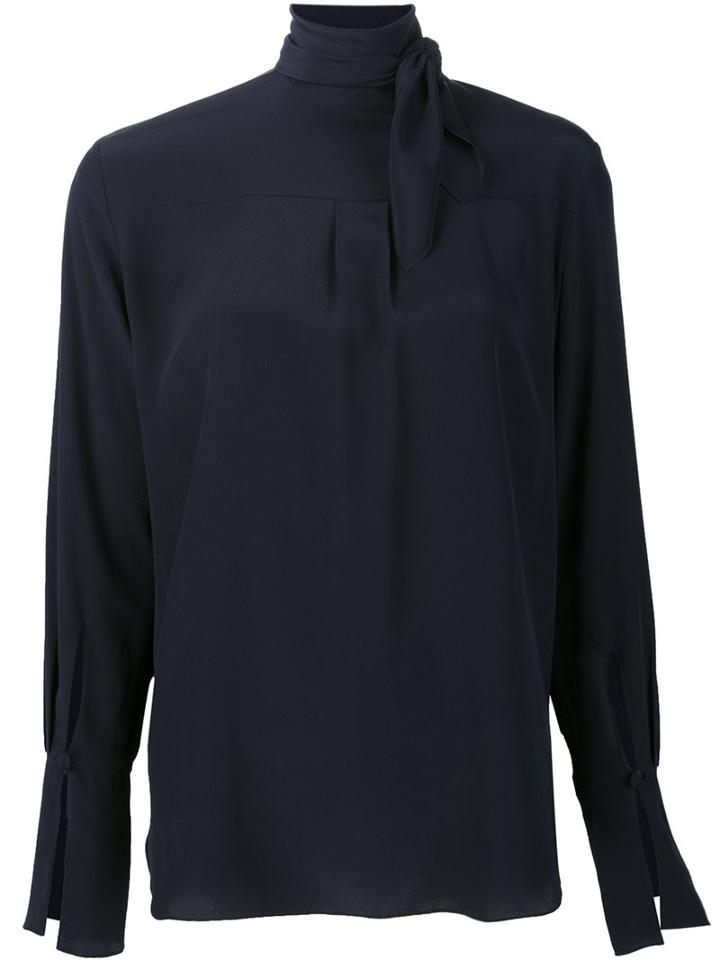 Chloé Neck Tie Blouse, Women's, Size: 38, Blue, Silk