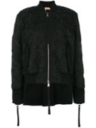 No21 - Lace Bomber Jacket - Women - Polyester/acetate/viscose/virgin Wool - 40, Black, Polyester/acetate/viscose/virgin Wool