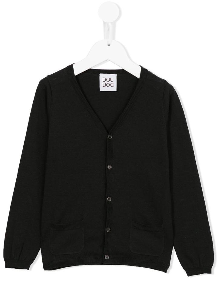 Douuod Kids - V-neck Cardigan - Kids - Cotton - 6 Yrs, Grey