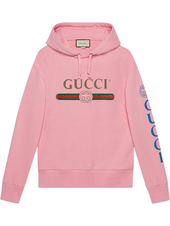 Gucci Gucci Logo Sweatshirt With Dragon - Pink & Purple