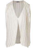 Versace Vintage 1990's Pinstriped Vest - Neutrals