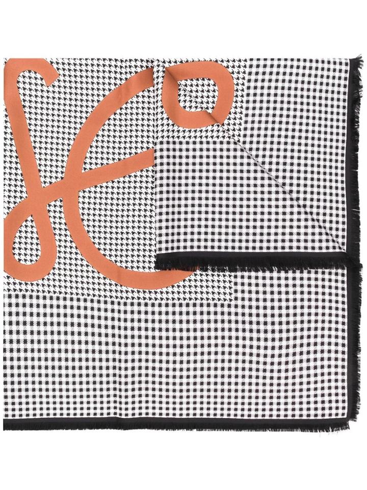 Loewe Anagram Check Scarf - Black