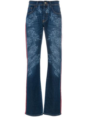 Iceberg Floral Embroidered Jeans - Blue