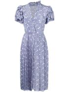 Ermanno Scervino Floral Pleated Dress - Blue