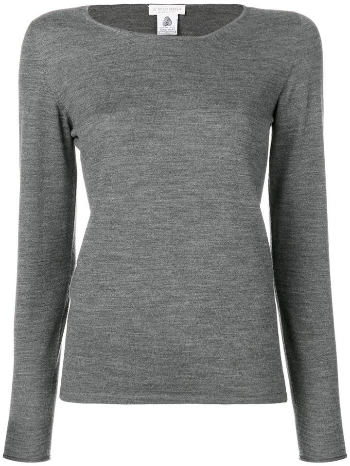 Le Tricot Perugia Crew Neck Jumper - Grey