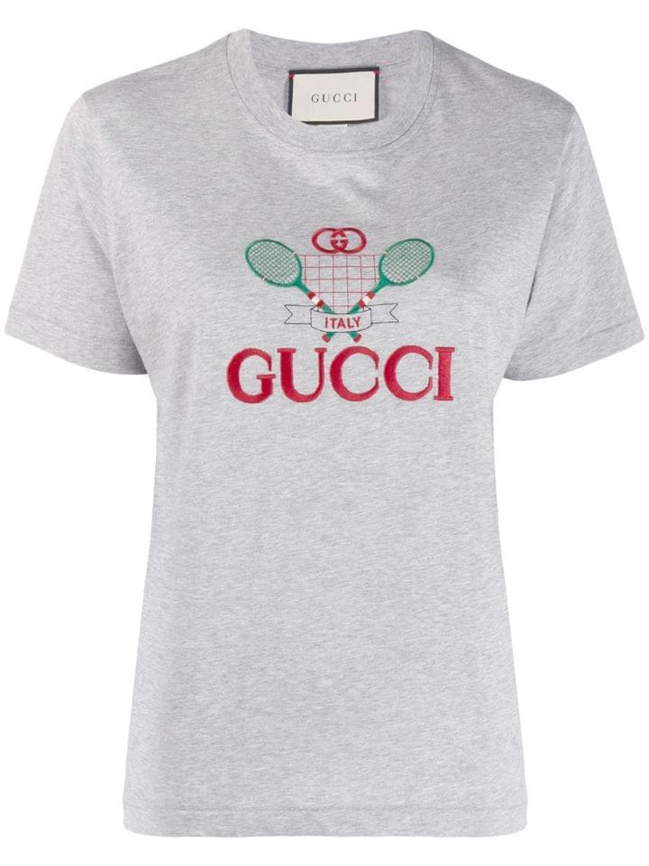 Gucci Gucci Tennis Embroidered T-shirt - Grey