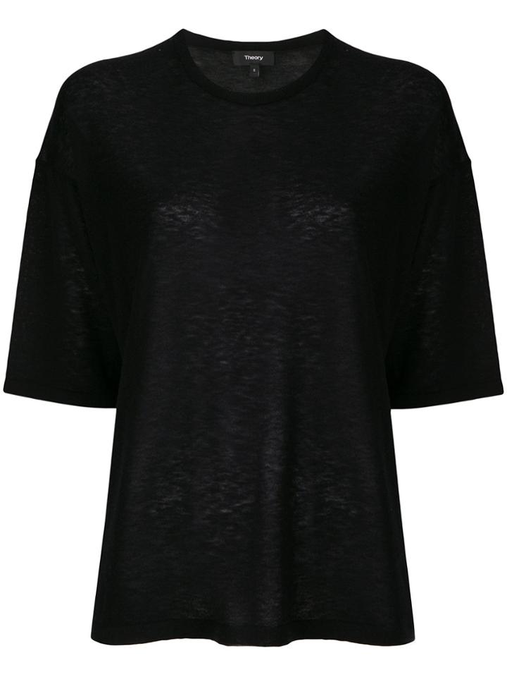 Theory Loose Fit Knitted Top - Black