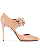 Cesare Paciotti Triple Buckle Mary Jane Shoes - Pink & Purple