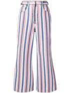 Miu Miu Striped Flared Jeans - Pink