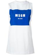 Msgm Logo Print T-shirt, Size: Large, White, Cotton
