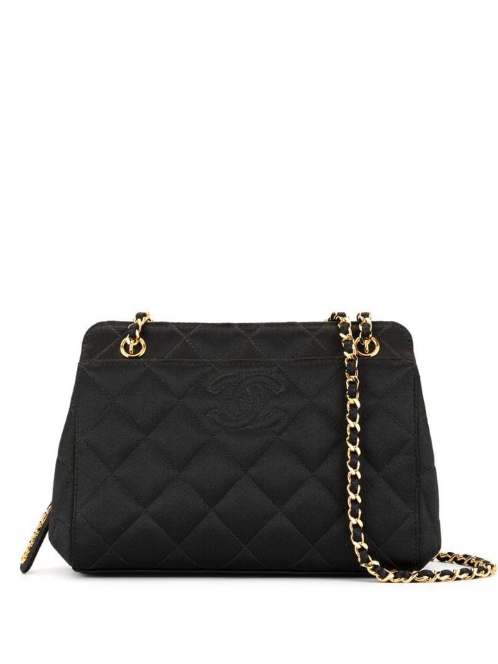 Chanel Pre-owned Diamond Quilted Cc Shoulder Bag - Black