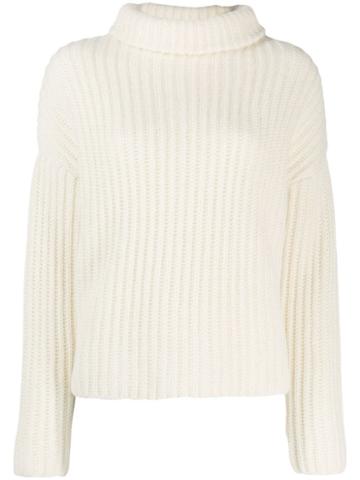 Dusan Knitted Roll Neck Jumper - White