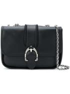 Longchamp Foldover Buckle Shoulder Bag - Black