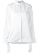 Tibi Tie Cuff Shirt, Women's, Size: 6, White, Cotton