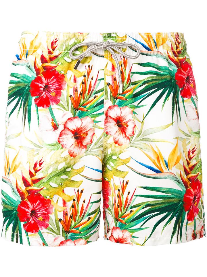 Mc2 Saint Barth - Floral Print Swim Shorts - Men - Polyamide/polyester/spandex/elastane - Xl, Polyamide/polyester/spandex/elastane