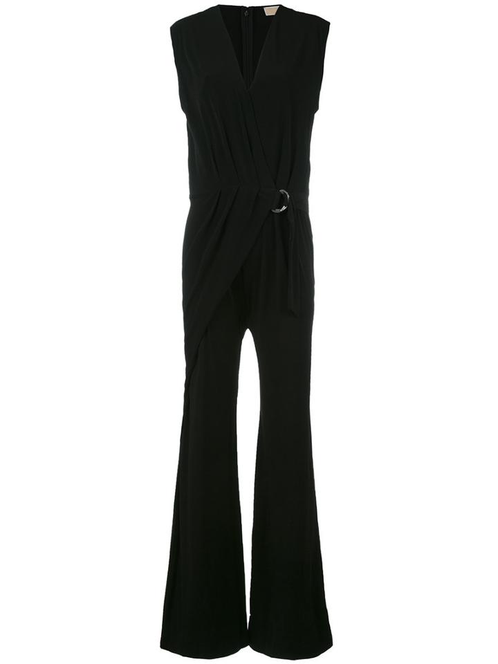 Michael Michael Kors Wrap Front Jumpsuit, Women's, Size: Xxs, Black, Polyester/spandex/elastane