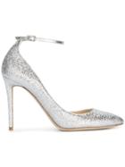 Jimmy Choo Silver Crushed Leather Lucy 105 Pumps - Metallic
