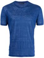 Etro Crew-neck T-shirt, Men's, Size: Xl, Blue, Linen/flax