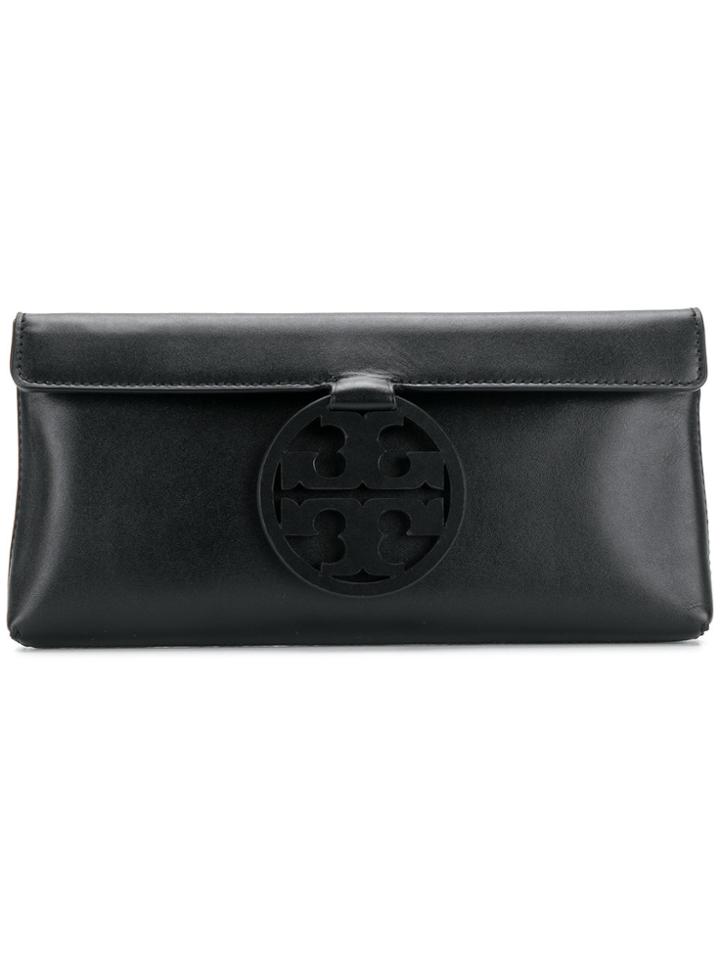 Tory Burch T-logo Medallion Clutch - Black