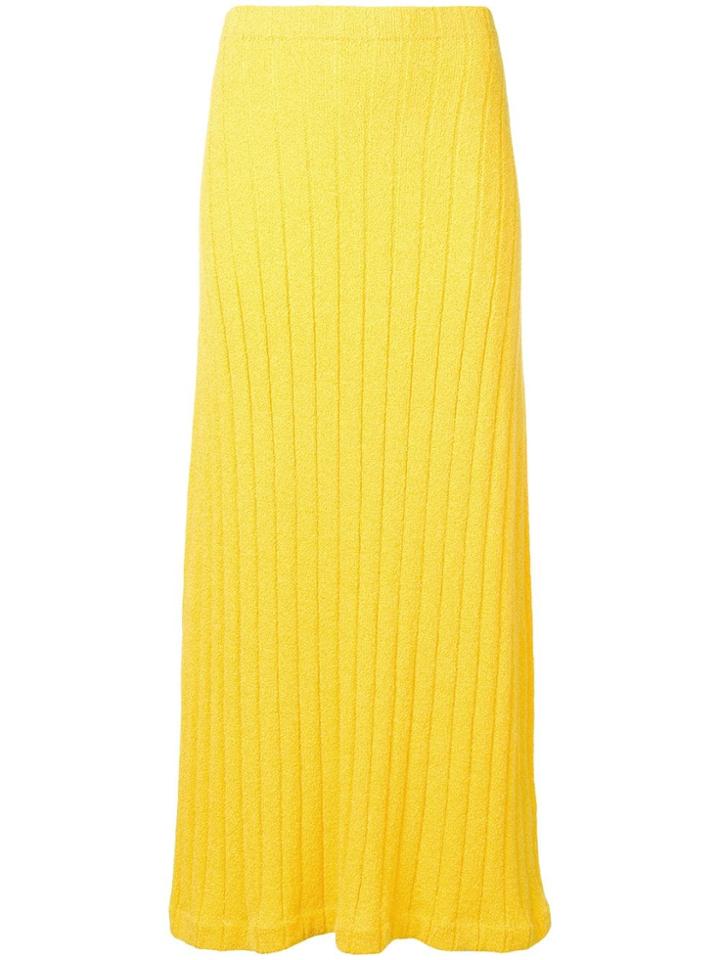 Jil Sander Ribbed Midi Skirt - Yellow