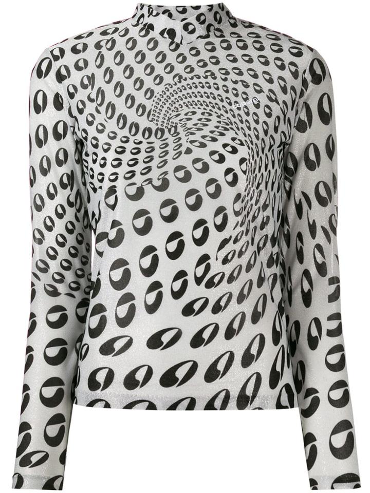 Coperni Graphic-print Fitted T-shirt - Silver