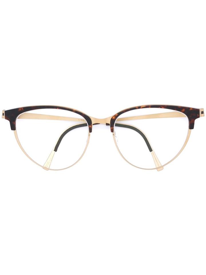 Lindberg Cat Eye Glasses, Grey, Acetate/titanium