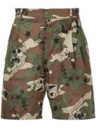 Hysteric Glamour Camouflage Cargo Shorts - Green