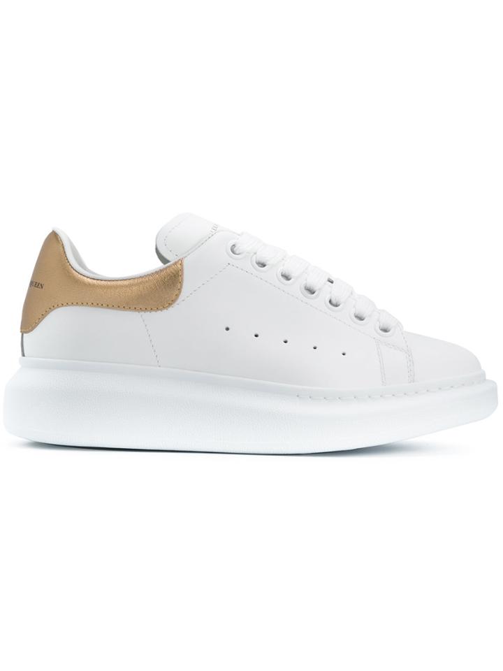 Alexander Mcqueen Lace-up Sneakers With Heel - White
