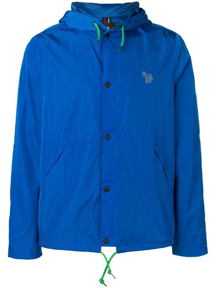 Ps By Paul Smith Embroidered Zebra Logo Sports Jacket - Blue