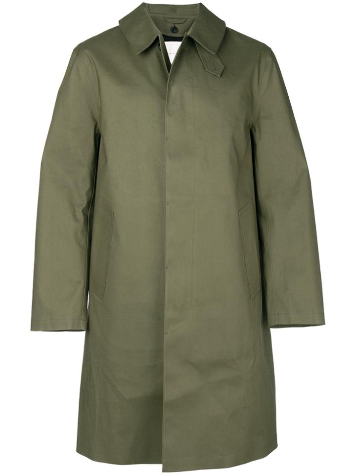 Mackintosh Single Breasted Coat - Green