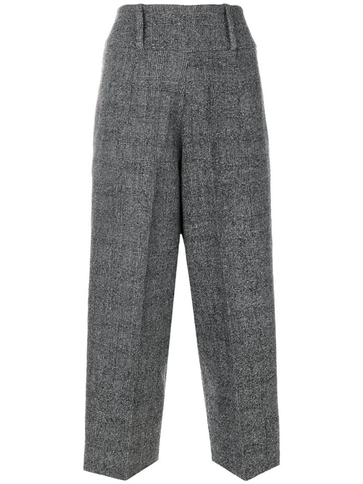 Lardini Cropped High-waisted Trousers - Grey