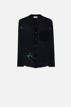 Ami Alexandre Mattiussi Printed Summer Fit Shirt, Men's, Size: 44, Black, Silk