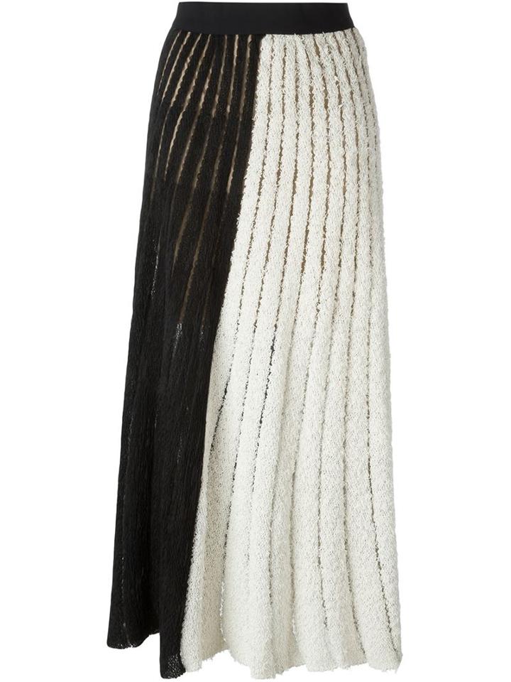 Aviù Sheer Textured Stripes Skirt