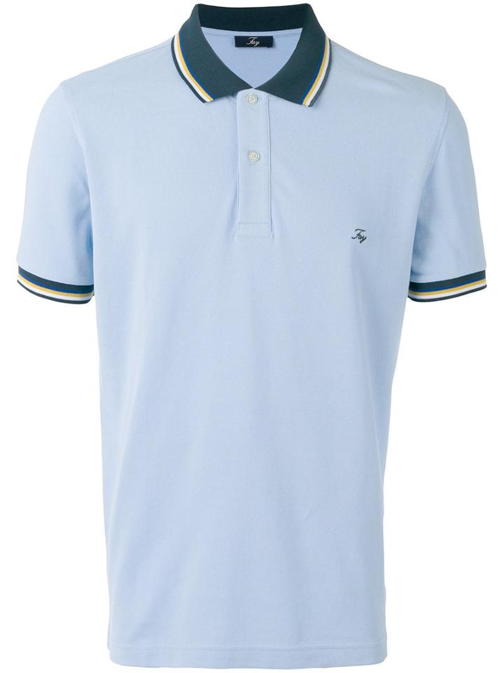 Fay - Embroidered Logo Polo Shirt - Men - Cotton - M, Blue, Cotton
