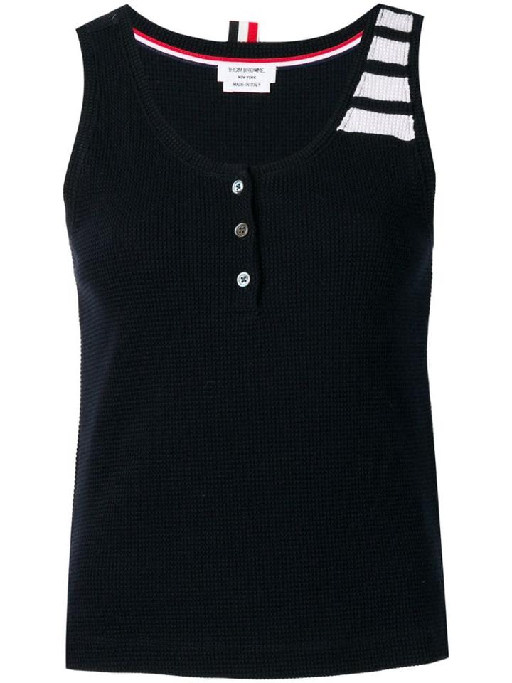 Thom Browne 4-bar Compact Waffle Tank - Blue