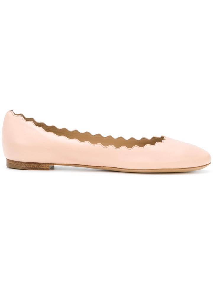 Chloé Lauren Ballerina Flats - Pink & Purple