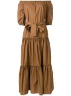Roberto Collina Off-the-shoulders Long Dress - Brown
