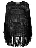 Lilly Sarti Knit Poncho, Women's, Size: 38, Black, Viscose