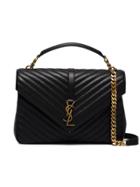 Saint Laurent Collège Quilted Leather Shoulder Bag - Black