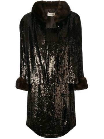 Yves Saint Laurent Vintage 1964 Sequinned Dress & Jacket - Brown