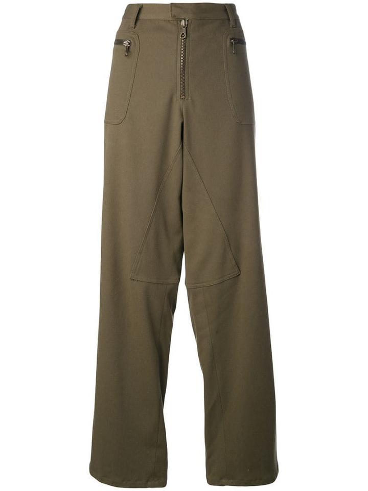 Romeo Gigli Pre-owned Dropped Crotch Wide Trousers - Green