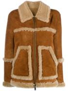 Dsquared2 Shearling-trimmed Jacket - Brown
