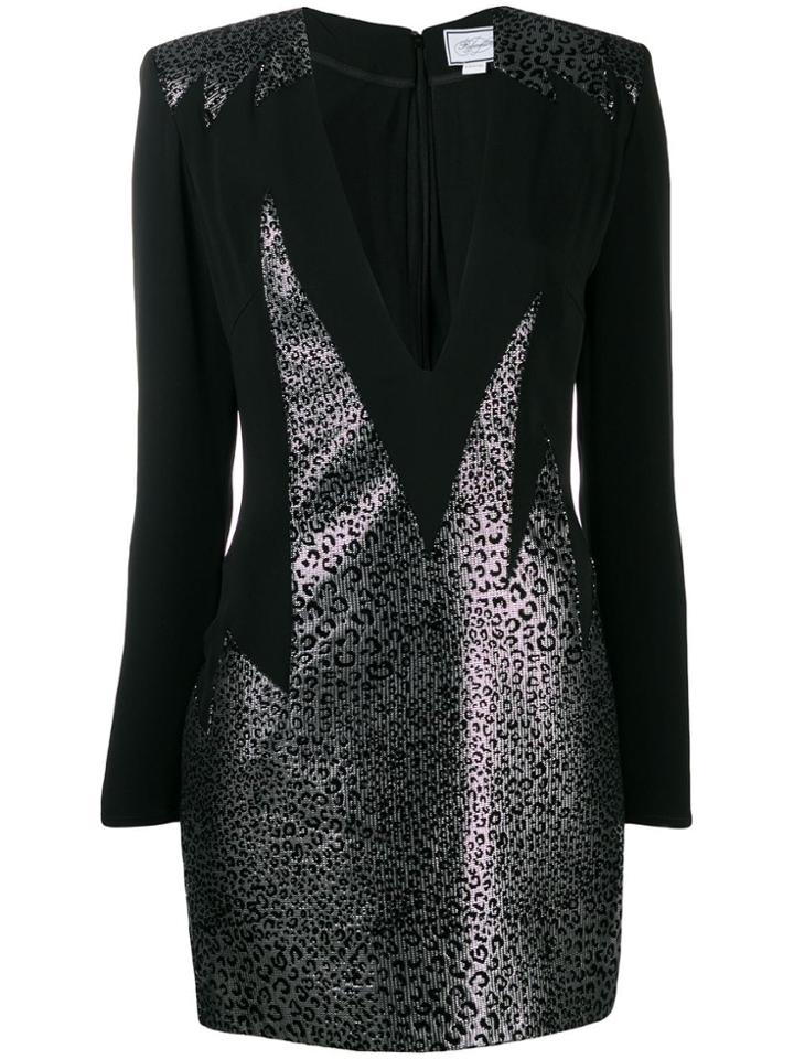 Redemption Deep V Neck Mini Dress - Black